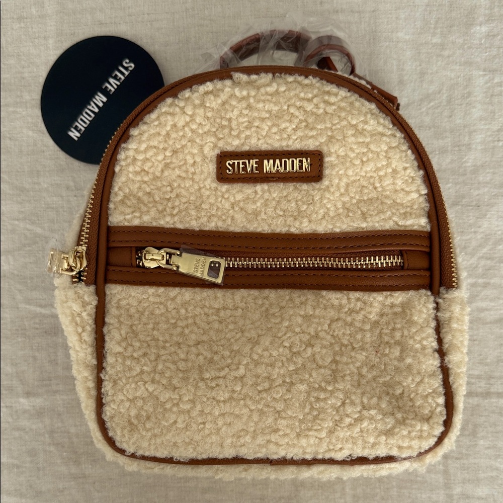 Nwt Steve Madden Mini Shearling Backpack - image 1